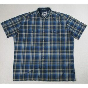 Kuhl Shirt Mens 2XL Blue Plaid Eluxur Short Sleeve Button Front Hiking